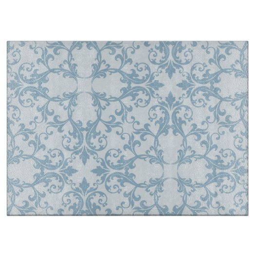 Bleek blauw Damask Snijplank (Voorkant)