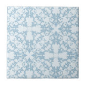 Bleek blauw Damask Tegeltje (Voorkant)