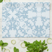 Bleek blauw Damask Theedoek (Gevouwen)
