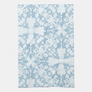 Bleek blauw Damask Theedoek