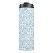 Bleek blauw Damask Thermosbeker (Voorkant)