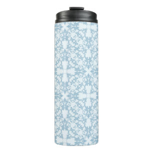 Bleek blauw Damask Thermosbeker