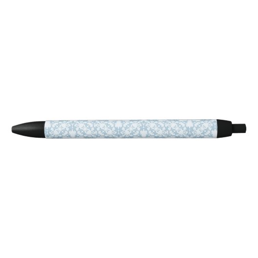 Bleek blauw Damask Zwarte Inkt Pen (Voorkant)