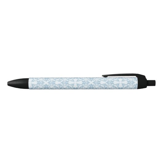 Bleek blauw Damask Zwarte Inkt Pen (Bovenkant)