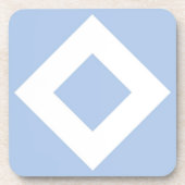 Bleek blauw diamant, blauwe witte rand bier onderzetter (Voorkant)