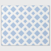 Bleek blauw diamant, blauwe witte rand cadeaupapier (Vlak)