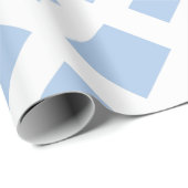 Bleek blauw diamant, blauwe witte rand cadeaupapier (Rol Hoek)