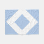 Bleek blauw diamant, blauwe witte rand fleece deken (Voorkant (Horizontaal))