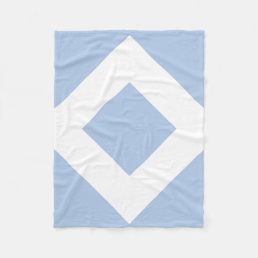Bleek blauw diamant, blauwe witte rand fleece deken (Voorkant)