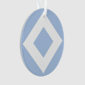 Bleek blauw diamant, blauwe witte rand ornament (voorkant)