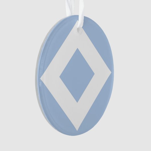 Bleek blauw diamant, blauwe witte rand ornament (voorkant)