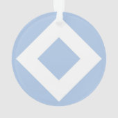 Bleek blauw diamant, blauwe witte rand ornament (achterkant)