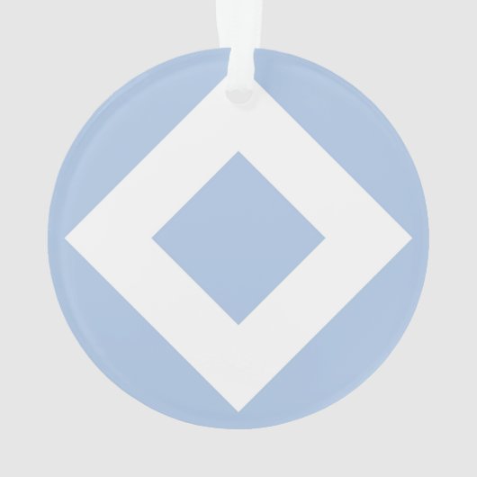 Bleek blauw diamant, blauwe witte rand ornament (achterkant)