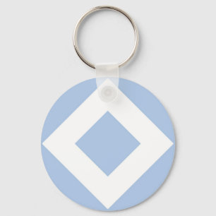 Bleek blauw diamant, blauwe witte rand sleutelhanger