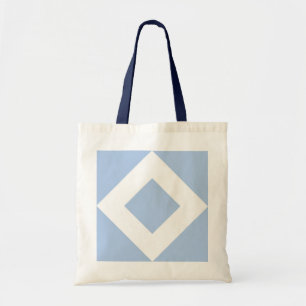 Bleek blauw diamant, blauwe witte rand tote bag
