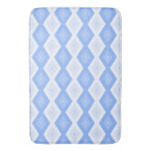 Bleek blauw diamantpatroon badmat (Voorkant Verticaal)