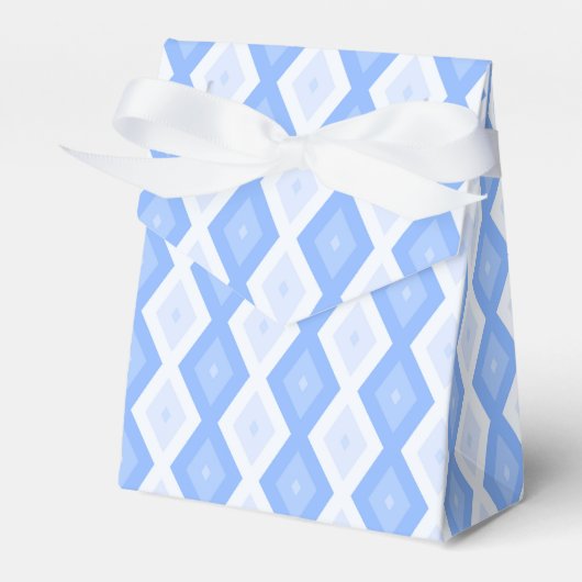 Bleek blauw diamantpatroon bedankdoosjes (Voorkant Zijde)