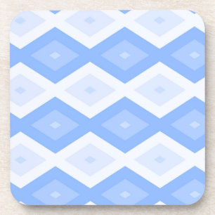 Bleek blauw diamantpatroon bier onderzetter