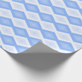 Bleek blauw diamantpatroon cadeaupapier (Hoek)