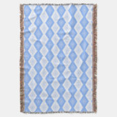 Bleek blauw diamantpatroon deken (Voorkant Verticaal)