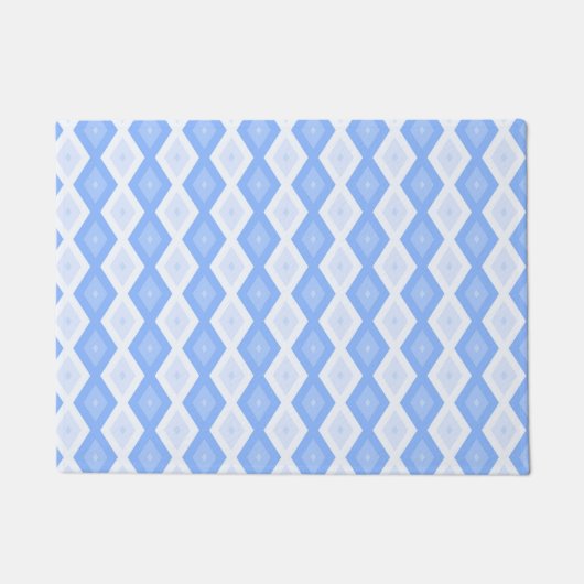 Bleek blauw diamantpatroon deurmat (Voorkant)