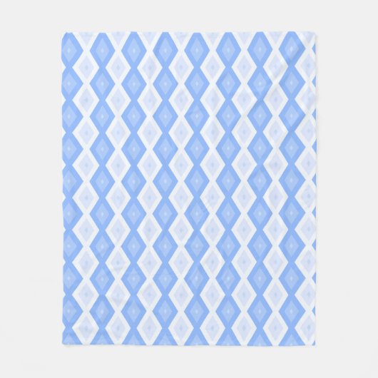 Bleek blauw diamantpatroon fleece deken (Voorkant)