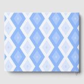 Bleek blauw diamantpatroon gastenboek (Achterkant)