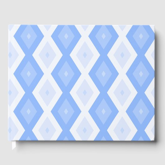 Bleek blauw diamantpatroon gastenboek (Voorkant)