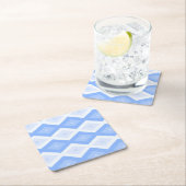 Bleek blauw diamantpatroon kartonnen onderzetters (Insitu)