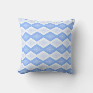 Bleek blauw diamantpatroon kussen