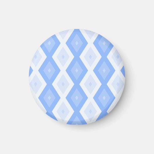 Bleek blauw diamantpatroon magneet (Voorkant)