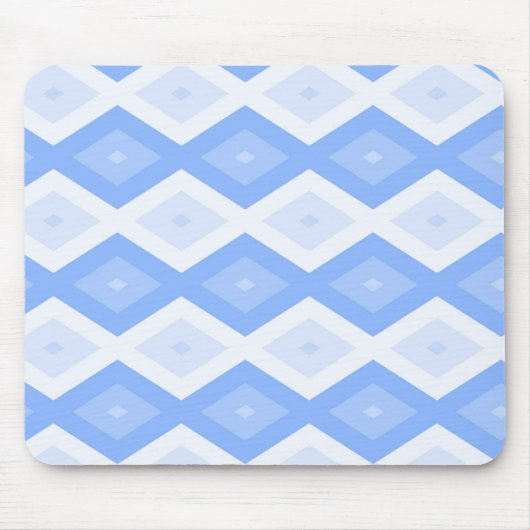 Bleek blauw diamantpatroon muismat (Voorkant)