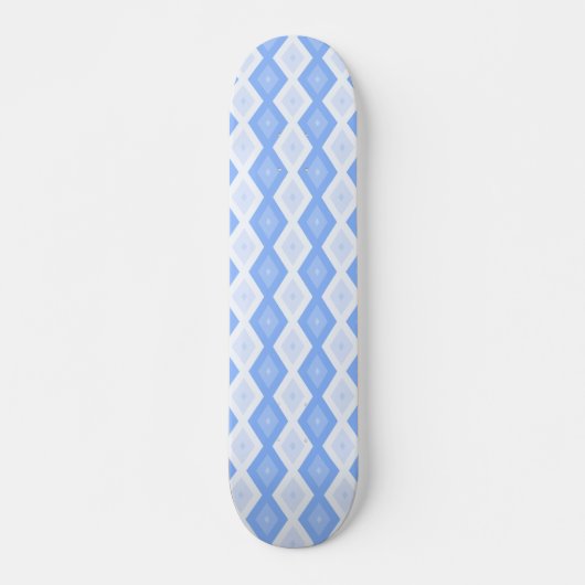 Bleek blauw diamantpatroon persoonlijk skateboard (Voorkant)