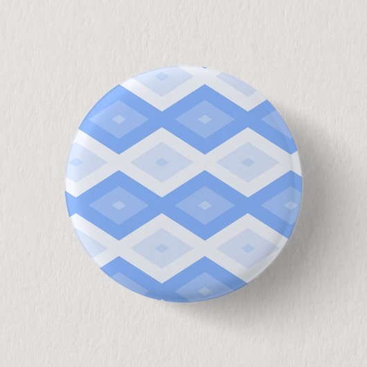 Bleek blauw diamantpatroon ronde button 3,2 cm (Voorkant)