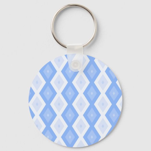 Bleek blauw diamantpatroon sleutelhanger (Voorkant)