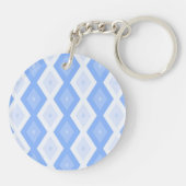 Bleek blauw diamantpatroon sleutelhanger (Achterkant)