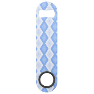 Bleek blauw diamantpatroon speed flessenopener