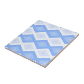 Bleek blauw diamantpatroon tegeltje (Zijkant)