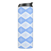 Bleek blauw diamantpatroon thermosbeker (Gedraaid links)