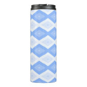 Bleek blauw diamantpatroon thermosbeker (Achterkant)