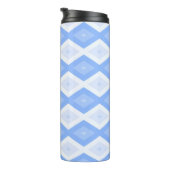 Bleek blauw diamantpatroon thermosbeker (Geroteerd rechts)