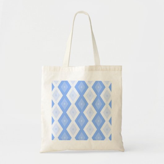 Bleek blauw diamantpatroon tote bag (Voorkant)