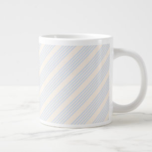 Bleek blauw en beige vijf strepen patroon grote koffiekop