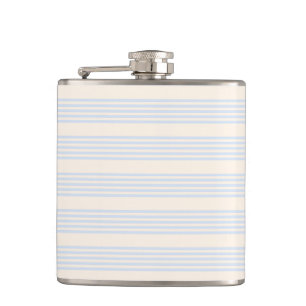 Bleek blauw en beige vijf strepen patroon heupfles