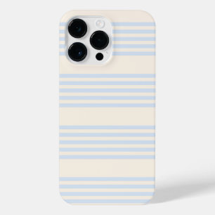 Bleek blauw en beige vijf strepen patroon iPhone 14 pro max hoesje