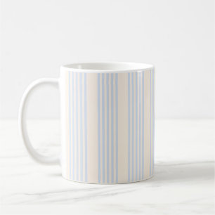 Bleek blauw en beige vijf strepen patroon koffiemok