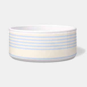 Bleek blauw en beige vijf strepen patroon voerbakje