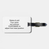 Bleek blauw en faux glitter bagagelabel (Achterkant horizontaal)