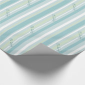 Bleek blauw en groen snijpapier met strips cadeaupapier (Hoek)