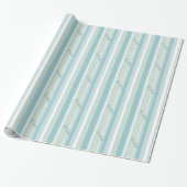 Bleek blauw en groen snijpapier met strips cadeaupapier (Uitgerold)